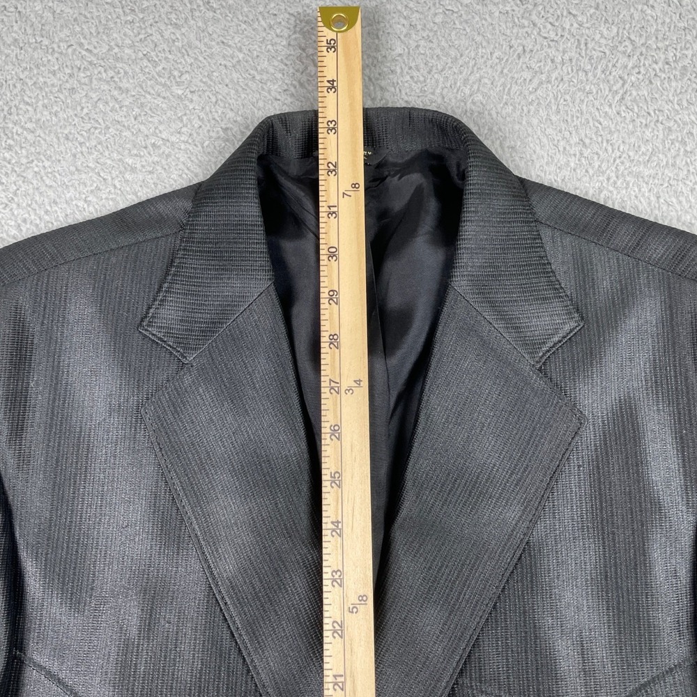 VTG Pagano West Western Suit Mens Black Textured 2PC Blazer 42R Trousers 34 - Picture 12 of 16